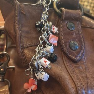 KB “Test your luck” purse charm keychain 90’s y2k dice cards spades hearts magic